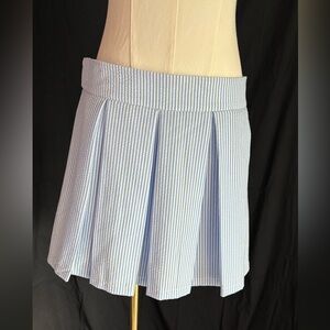AKIRA Light Blue Striped Skater Skirt